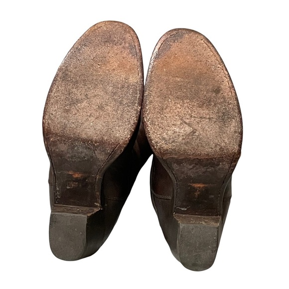 Frye Jane Strappy Dark Brown Knee High Heeled Boots Size 6.5 - Picture 9 of 16